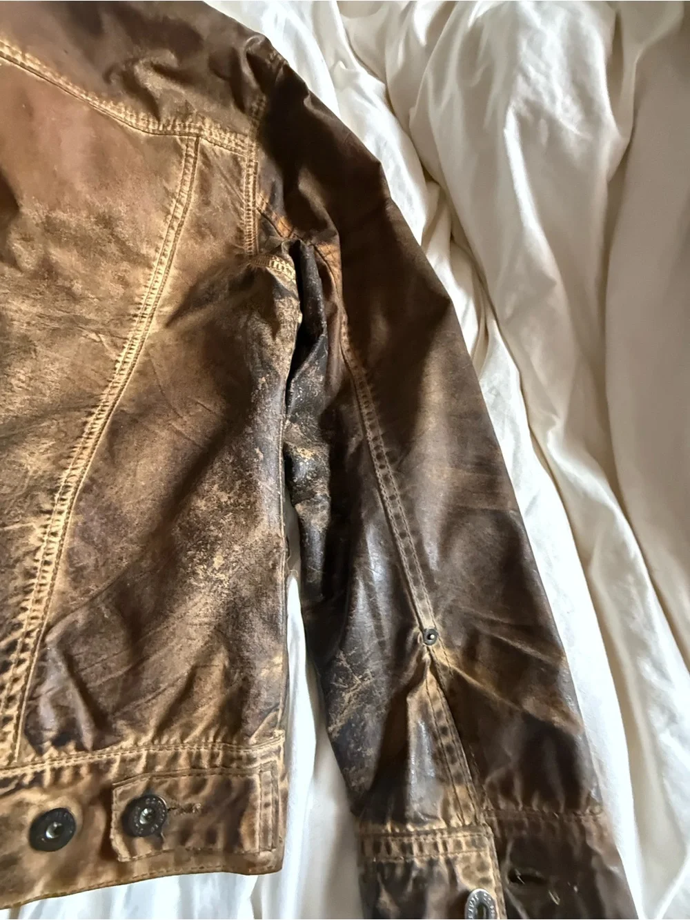 Filson USA Made Plaid Lined Tin Cloth Short Cruiser Jacket - Heavy Patina M